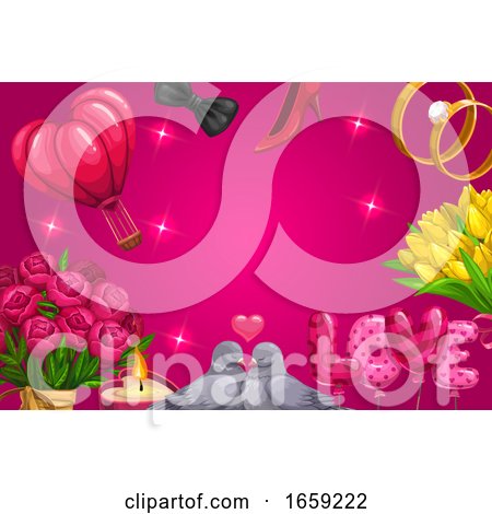 Wedding or Valentines Day Background by Vector Tradition SM