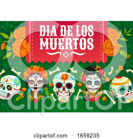 Dia De Los Muertos Mexican Design by Vector Tradition SM