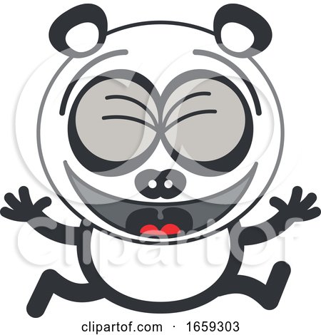 Cartoon Celebrating Panda by Zooco