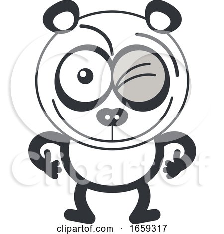 Cartoon Winking Panda by Zooco