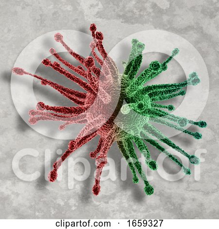 3D Virus Cell on a Concrete Texture Background by KJ Pargeter