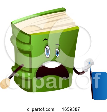 Cartoon Book Character Is Holding Suitcase by Morphart Creations
