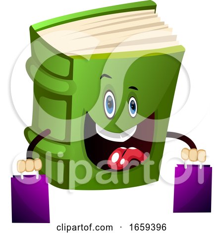 Cartoon Book Character Is Holding Gift Bags by Morphart Creations