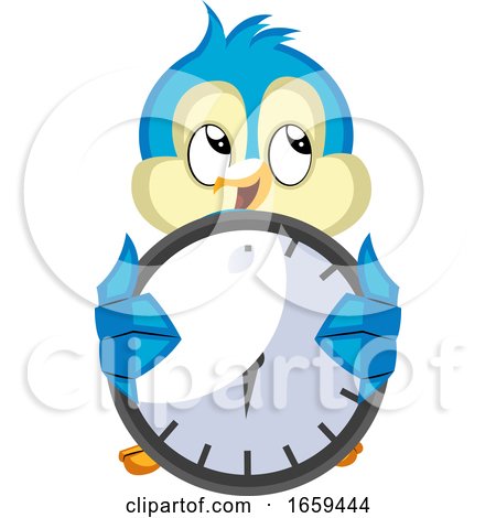 Blue Bird Holds a Clock by Morphart Creations