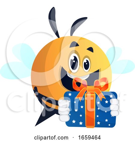 Happy Bee with a Present by Morphart Creations