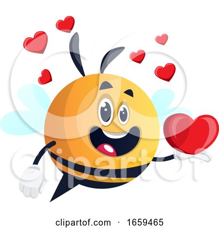 Bee Holding a Hearth, Bee in Love by Morphart Creations