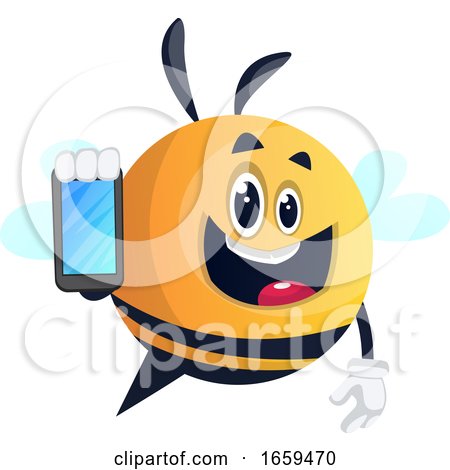 Bee Using a Smartphone by Morphart Creations