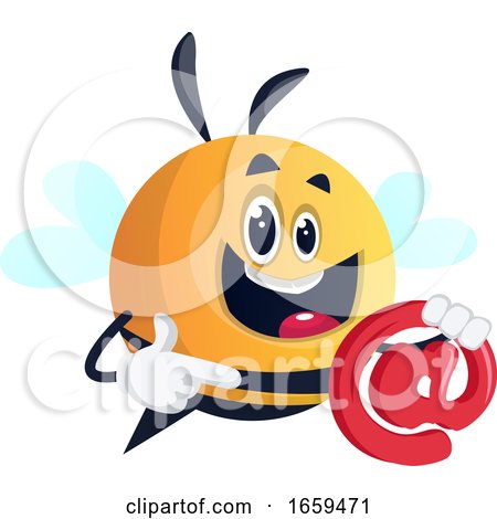 Bee Holding Email Symbol by Morphart Creations