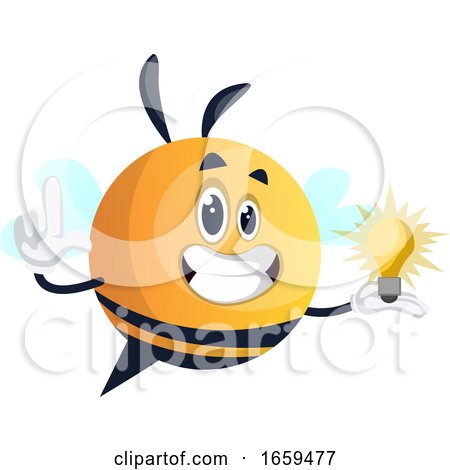 Bee Holding a Light Bulb by Morphart Creations