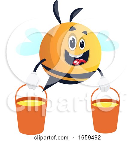 Bee Carries Two Honey Buckets by Morphart Creations