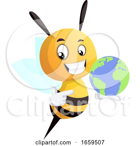 Bee Holding a Globe by Morphart Creations