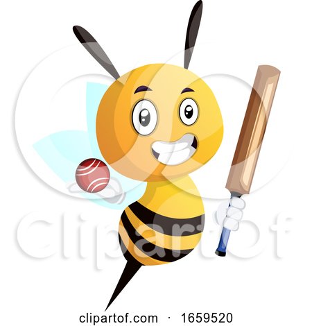 Bee Playing Cricket by Morphart Creations