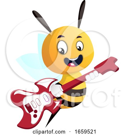Bee Playing a Guitar by Morphart Creations