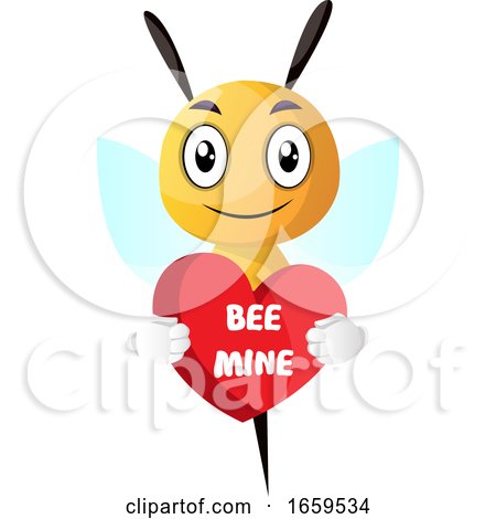 Bee Holding Heart by Morphart Creations