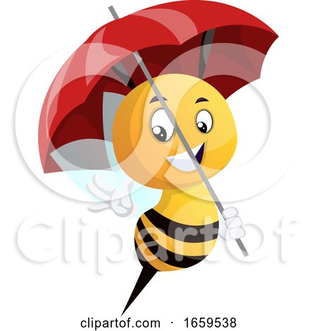 Bee Holding Umbrella by Morphart Creations
