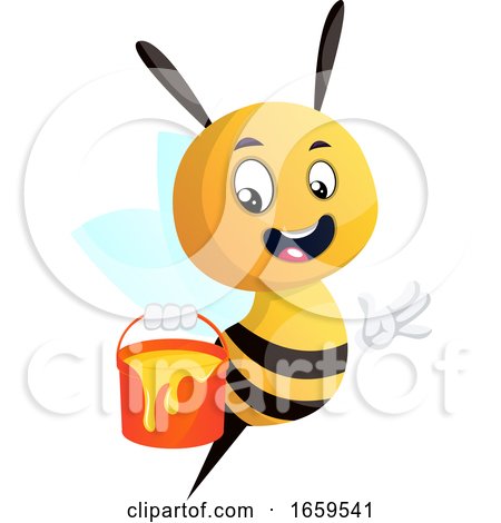 Bee Holding Honey Bucket by Morphart Creations