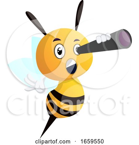 Bee Looking Through Telescope by Morphart Creations