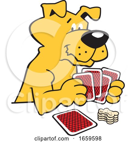Cartoon Dog Playing Poker by Johnny Sajem