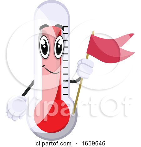 Thermometer with Red Flag by Morphart Creations