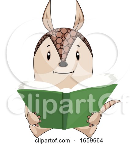 Armadillo Reading Book by Morphart Creations