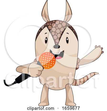 Armadillo Singing on Microphone by Morphart Creations
