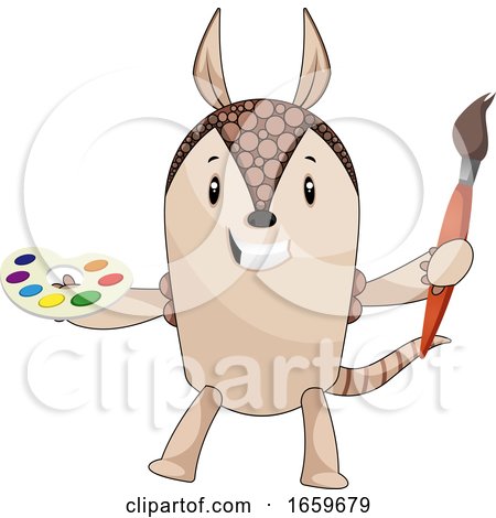Armadillo with Paint Brush by Morphart Creations