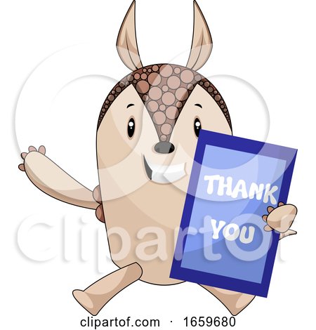 Armadillo with Thank You Board by Morphart Creations