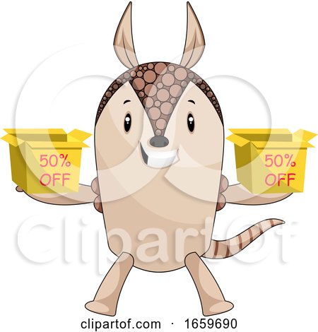 Armadillo Holding Sale Boxes by Morphart Creations