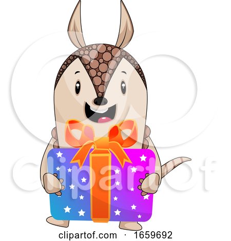 Armadillo Holding Present by Morphart Creations