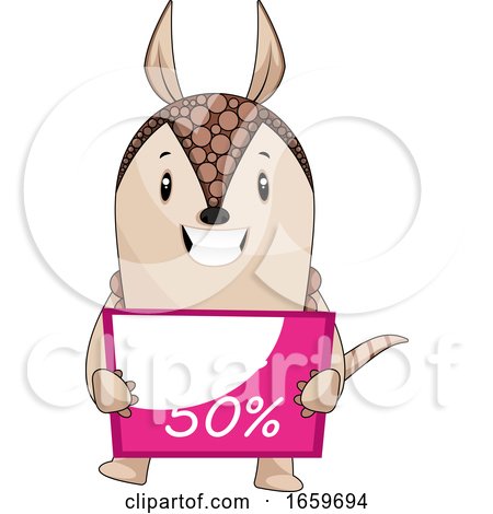 Armadillo Holding Sale Sign by Morphart Creations