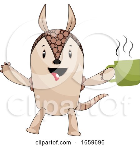 Armadillo with Coffee by Morphart Creations