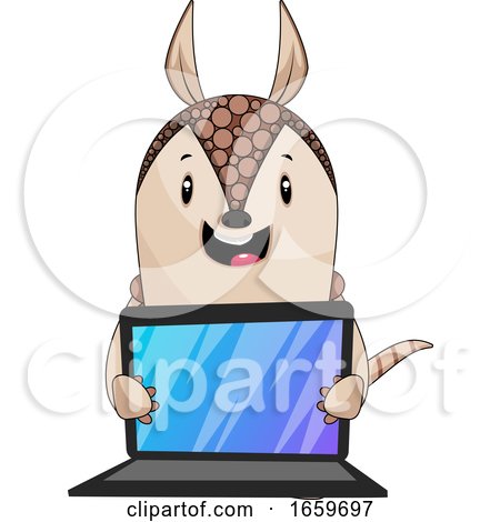 Armadillo Holding Lap Top by Morphart Creations