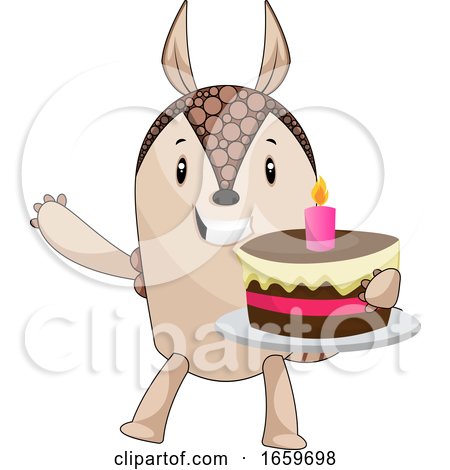 Armadillo Holding Cake by Morphart Creations