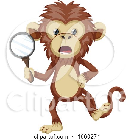 Monkey with Magnifying Glass by Morphart Creations