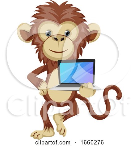 Monkey with Lap Top by Morphart Creations