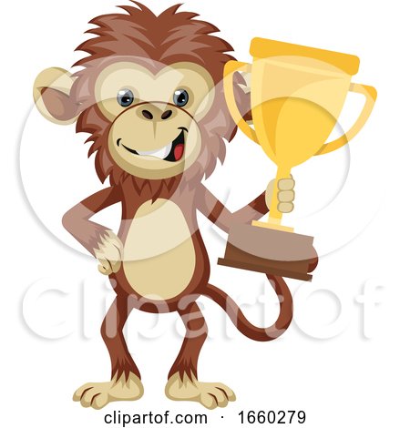Monkey Holding Trophy by Morphart Creations