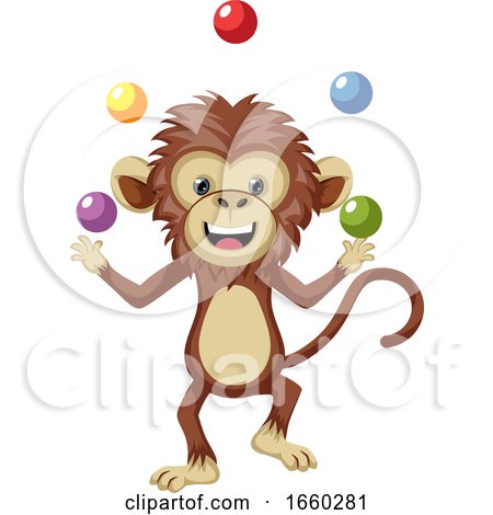 Monkey Juggling with Balls by Morphart Creations
