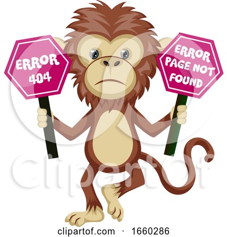 Monkey with 404 Error Sign by Morphart Creations