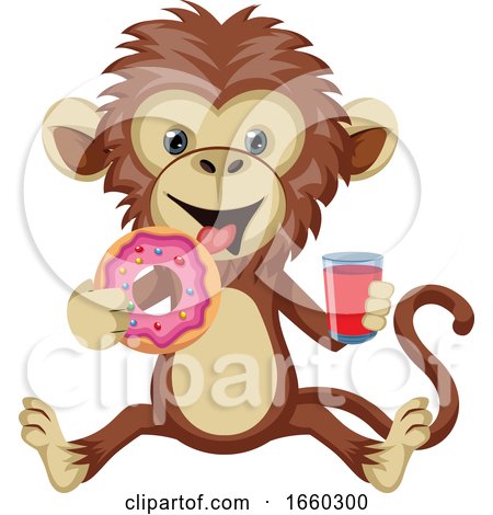 Monkey with Donut by Morphart Creations
