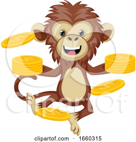 Monkey with Coins by Morphart Creations