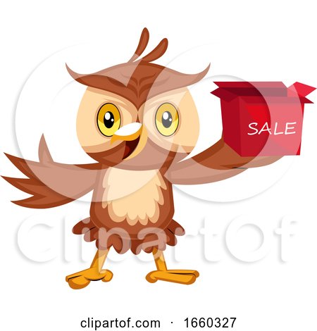 Owl with Sale Box by Morphart Creations
