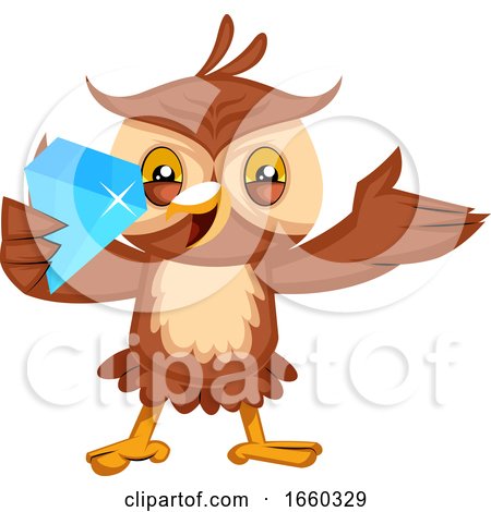 Owl Holding Diamond by Morphart Creations