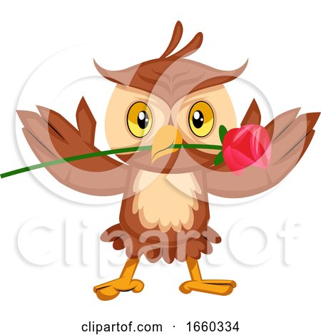 Owl with Rose by Morphart Creations
