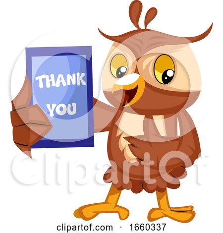Owl with Thank You Sign by Morphart Creations