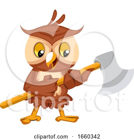Owl Holding Big Axe by Morphart Creations