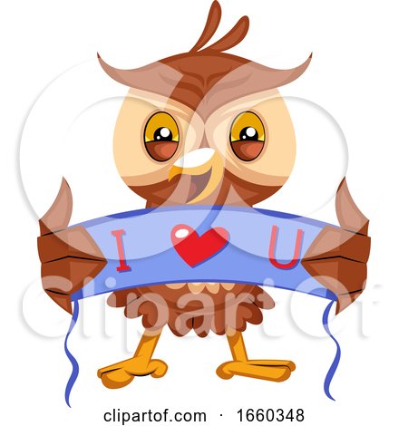 Owl with I Love You Sign by Morphart Creations
