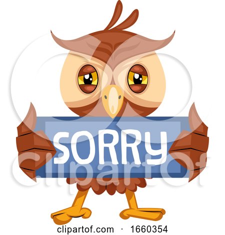 Owl with Sorry Sign by Morphart Creations
