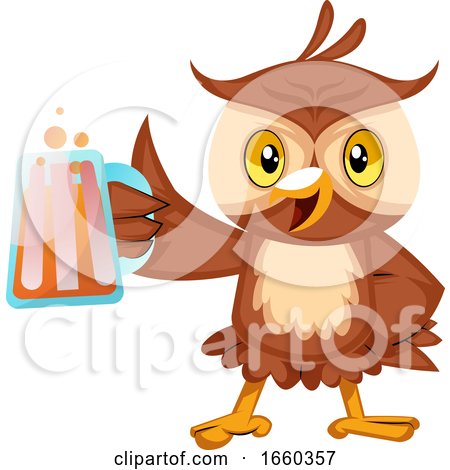 Owl with Beer by Morphart Creations