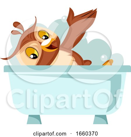 Owl Taking a Bath by Morphart Creations