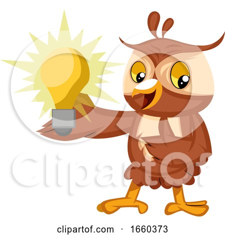 Owl with Lightbulb by Morphart Creations
